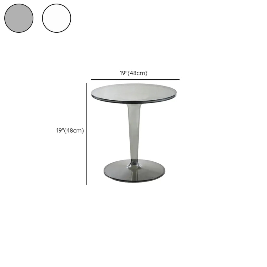 Minimalist Acrylic Tawny Round End Table