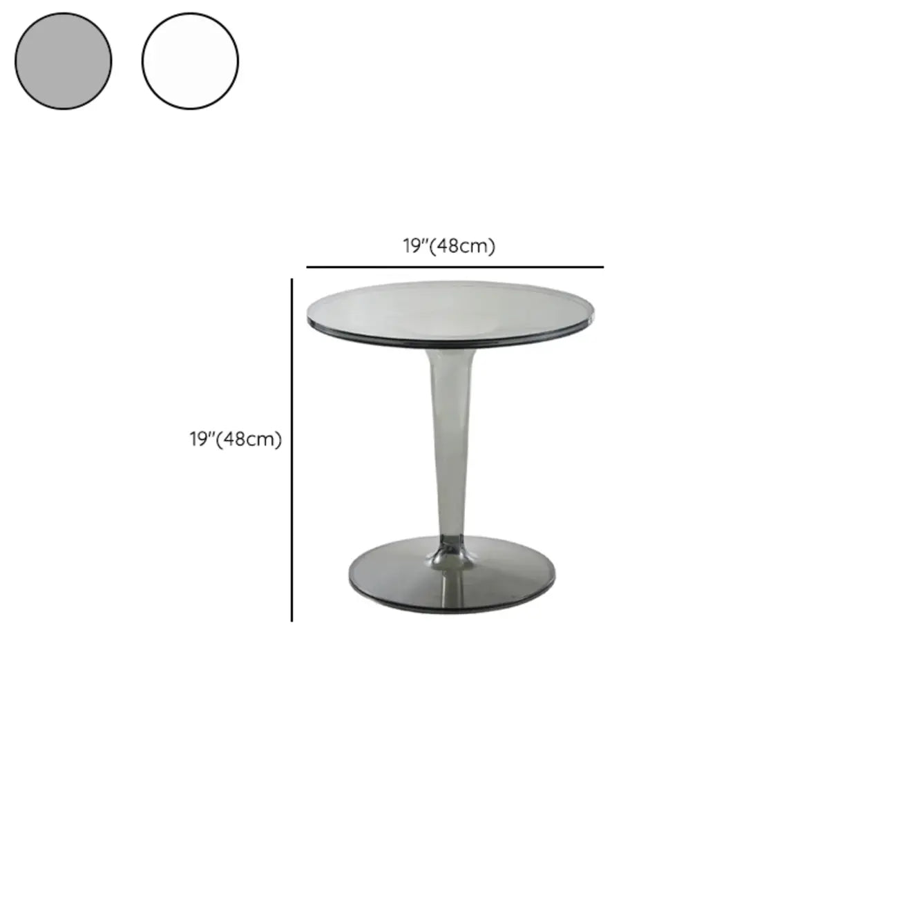 Minimalist Acrylic Tawny Round End Table