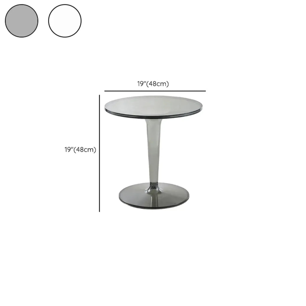Minimalist Acrylic Tawny Round End Table