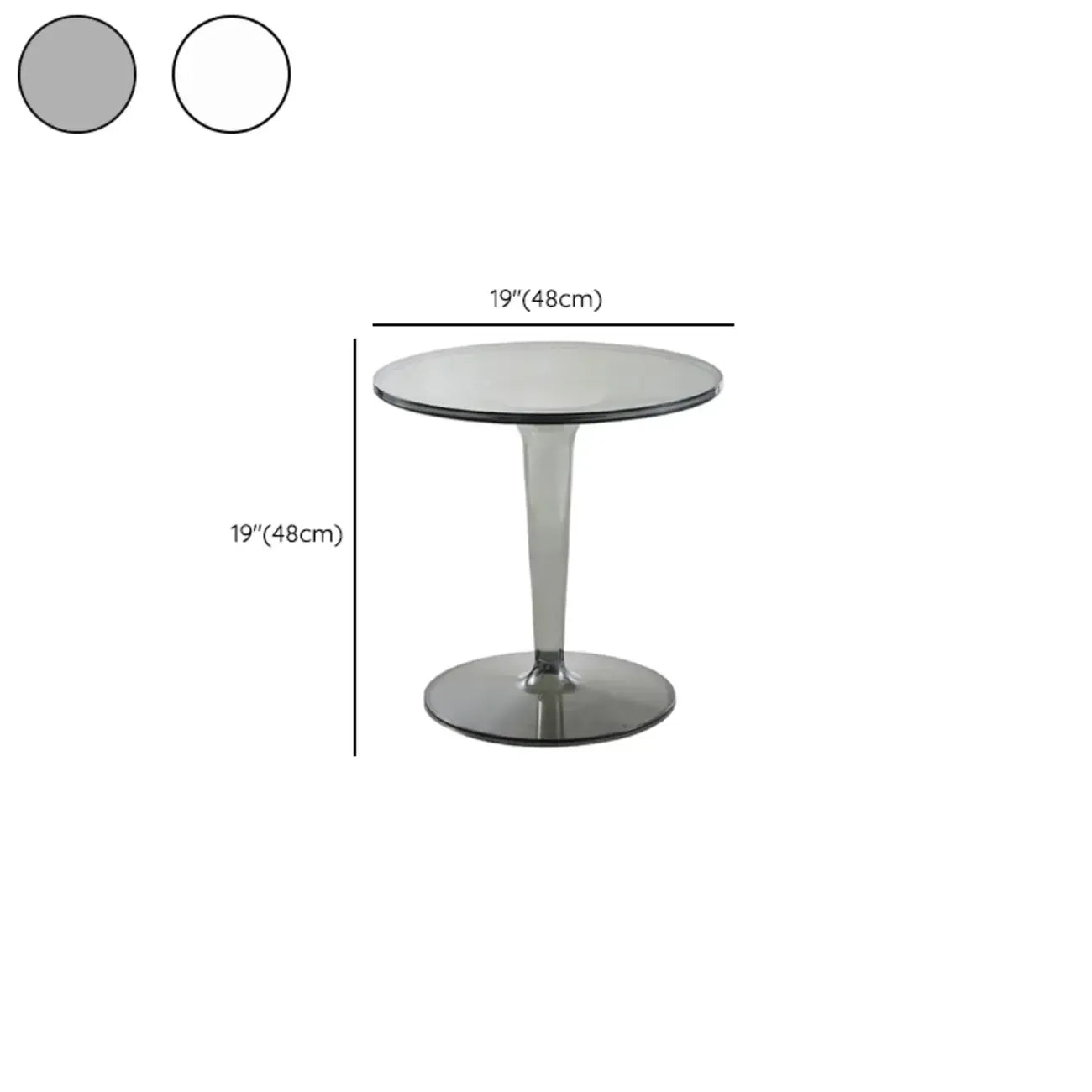 Minimalist Acrylic Tawny Round End Table
