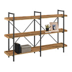 5-Tier Open Back Metal Frame Rectangular Bookcase