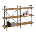 5-Tier Open Back Metal Frame Rectangular Bookcase
