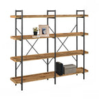 5-Tier Open Back Metal Frame Rectangular Bookcase