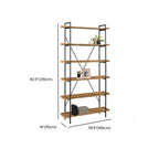 5-Tier Open Back Metal Frame Rectangular Bookcase