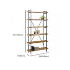 5-Tier Open Back Metal Frame Rectangular Bookcase