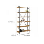 5-Tier Open Back Metal Frame Rectangular Bookcase