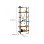 5-Tier Open Back Metal Frame Rectangular Bookcase