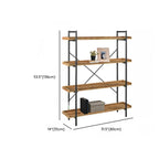 5-Tier Open Back Metal Frame Rectangular Bookcase