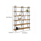 5-Tier Open Back Metal Frame Rectangular Bookcase
