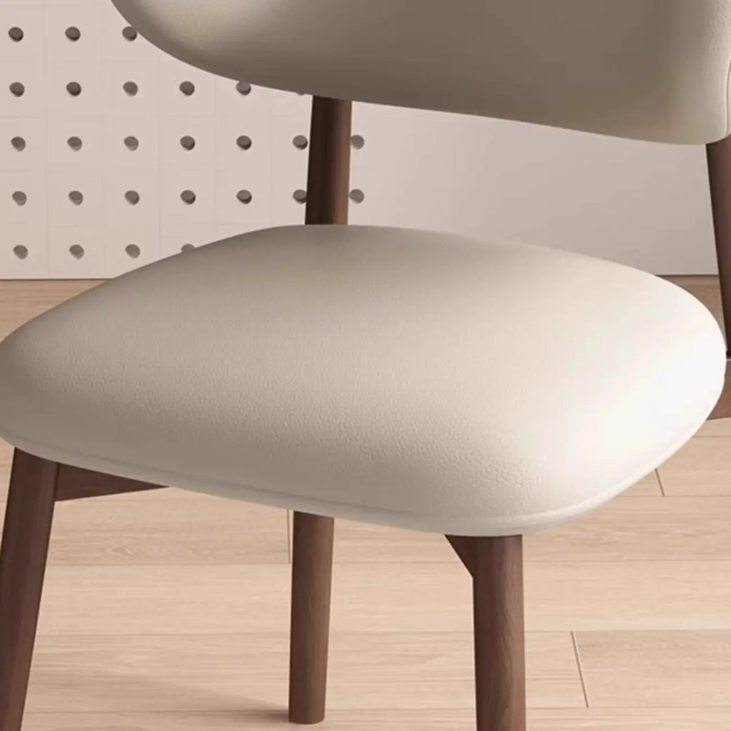 Modern Leather Wood Dining Chair Set of 2