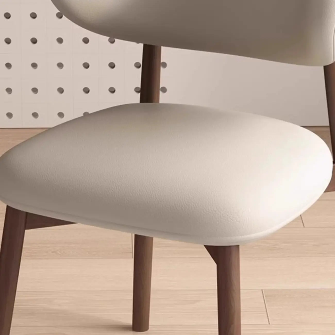 Modern Leather Wood Dining Chair Set of 2