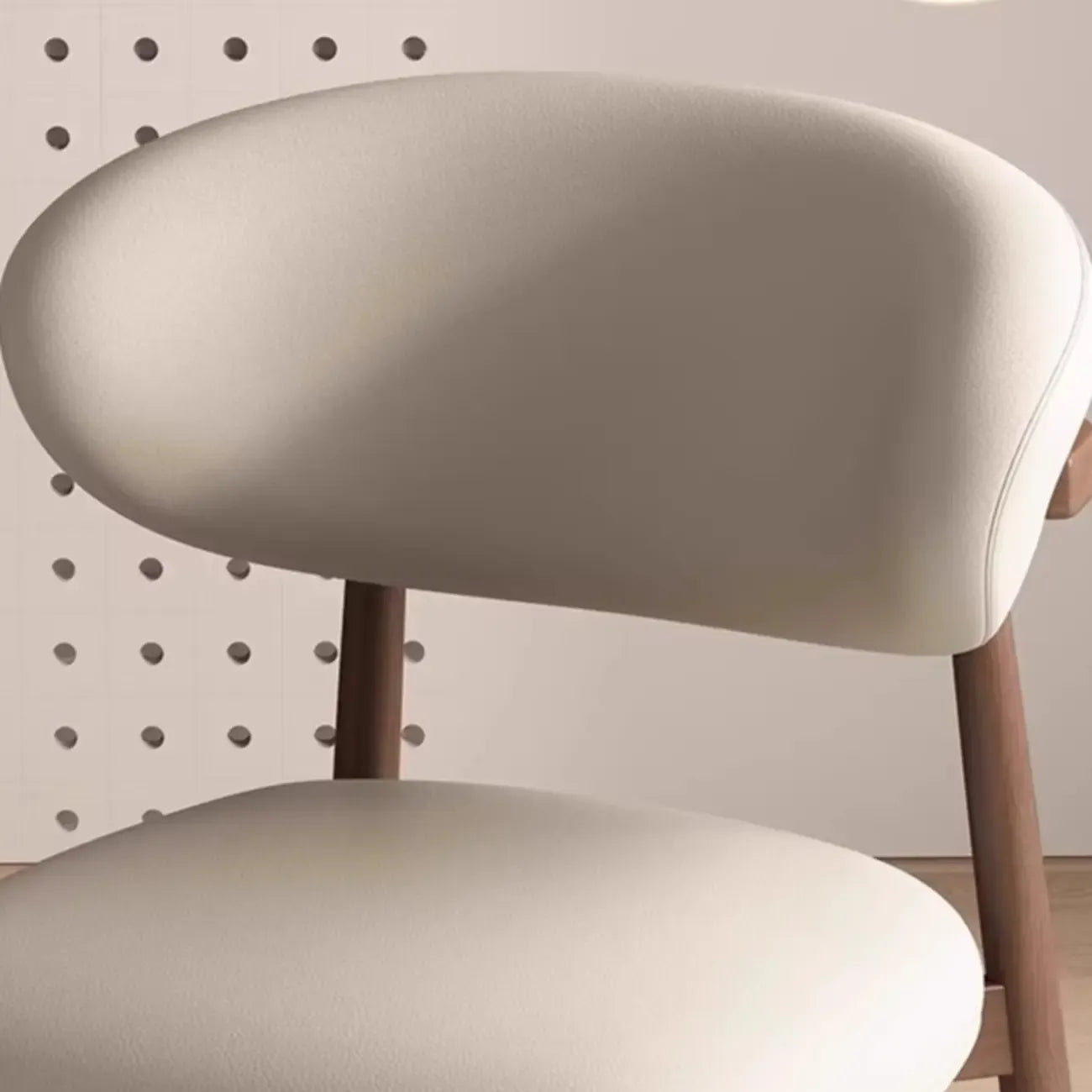Modern Leather Wood Dining Chair Set of 2