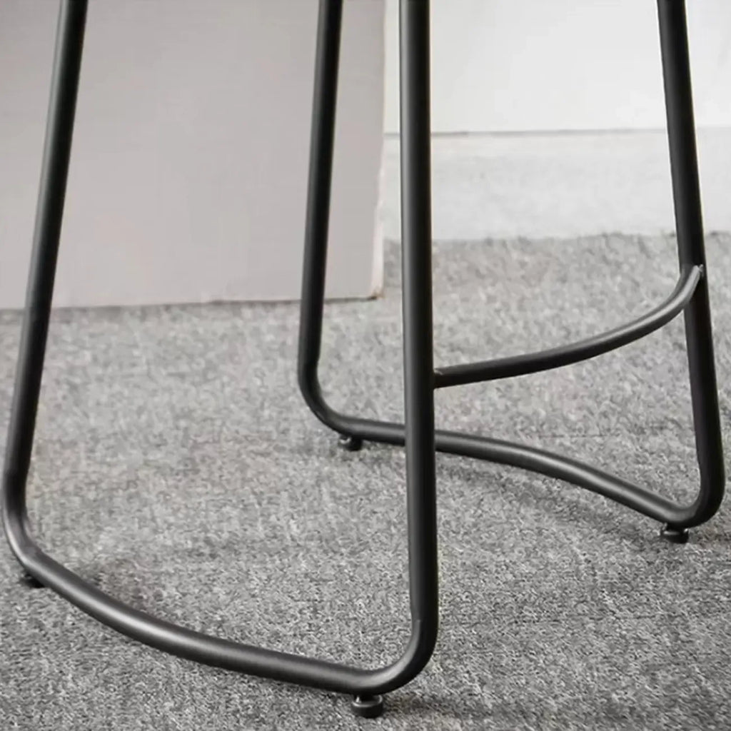Natural Wood Saddle Seat Backless Counter Bar Stools