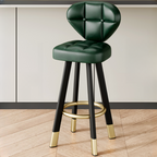 Modern Tufted Counter Height Bar Stools with Metal Footrest