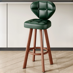 Modern Tufted Counter Height Bar Stools with Metal Footrest