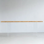 Scandinavian Clear Plastic Base Bar Tables with Wooden Top