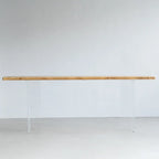 Scandinavian Clear Plastic Base Bar Tables with Wooden Top