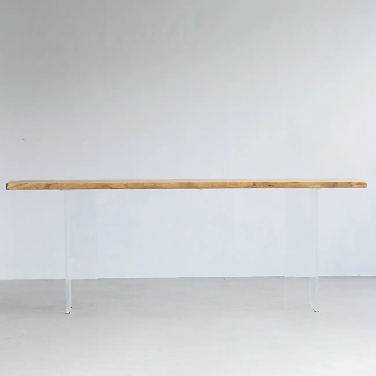 Scandinavian Clear Plastic Base Bar Tables with Wooden Top