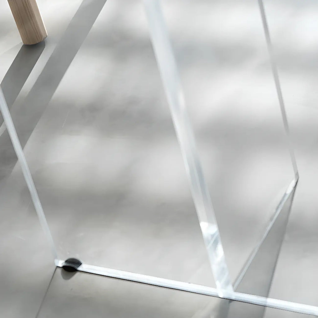 Scandinavian Clear Plastic Base Bar Tables with Wooden Top
