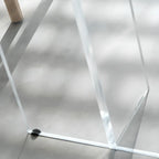 Scandinavian Clear Plastic Base Bar Tables with Wooden Top