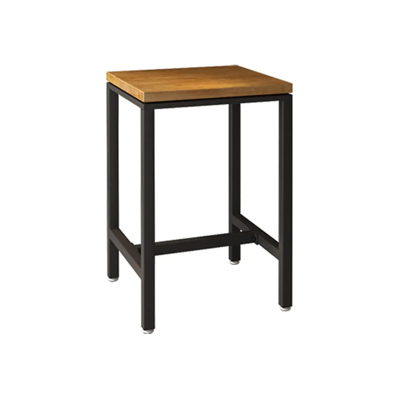 Square Wooden Top Iron Footrest Bistro Table