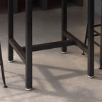Industrial Wooden Top Bar Height Table with Footrest for Dining