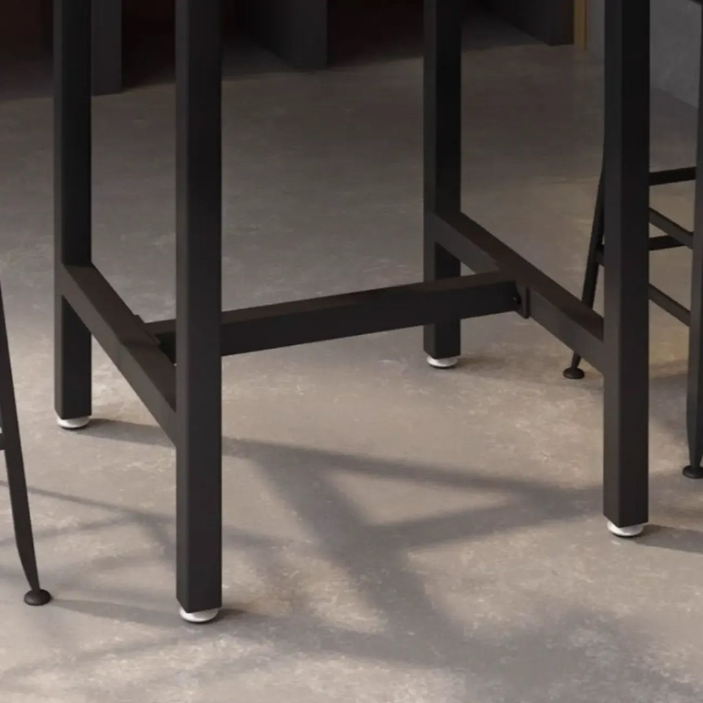 Industrial Wooden Top Bar Height Table with Footrest for Dining