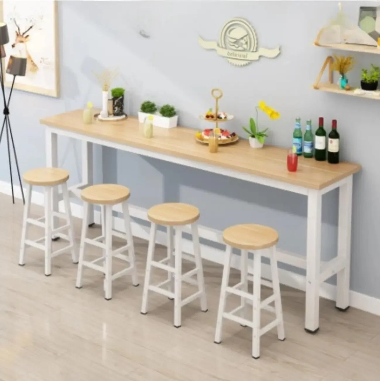 Modern Black-White Metal Structure Bar Tables