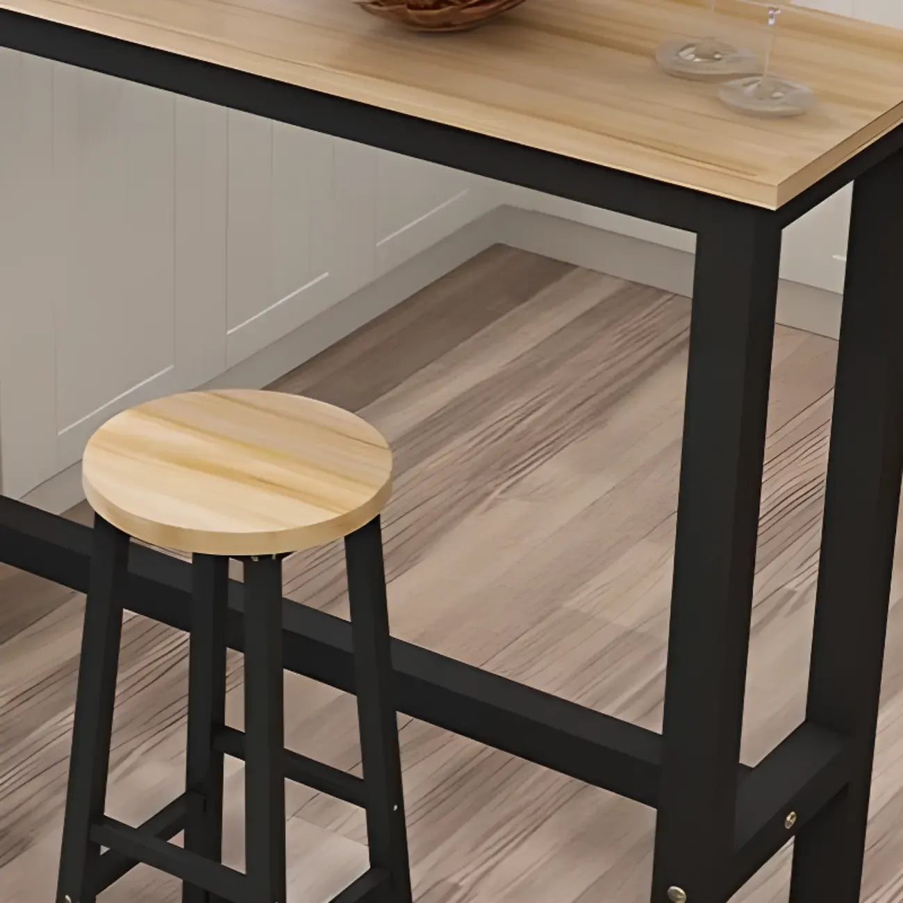 Modern Black-White Metal Structure Bar Tables