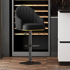 Modern Leather Swivel Adjustable Height Bar Stools
