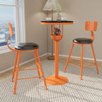 Modern Black Orange Orbicular Shelf Bar Tables