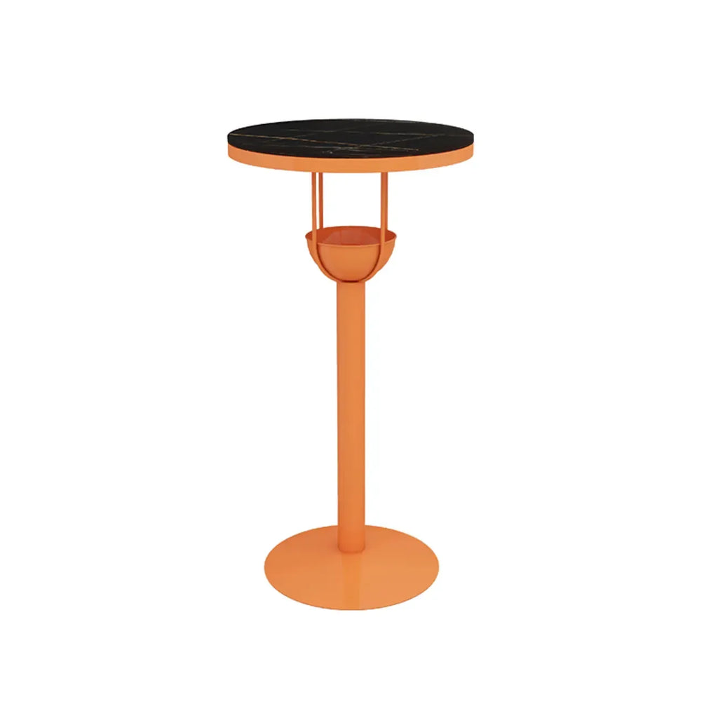 Modern Black Orange Orbicular Shelf Bar Tables