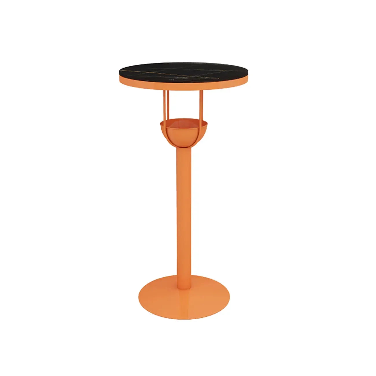 Modern Black Orange Orbicular Shelf Bar Tables