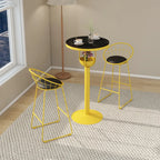 Modern Black Orange Orbicular Shelf Bar Tables