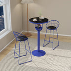 Modern Black Orange Orbicular Shelf Bar Tables