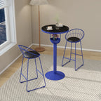 Modern Black Orange Orbicular Shelf Bar Tables