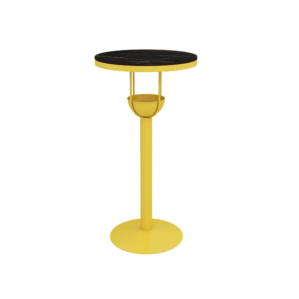 Modern Black Orange Orbicular Shelf Bar Tables
