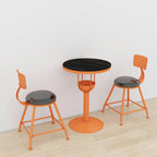 Modern Black Orange Orbicular Shelf Bar Tables
