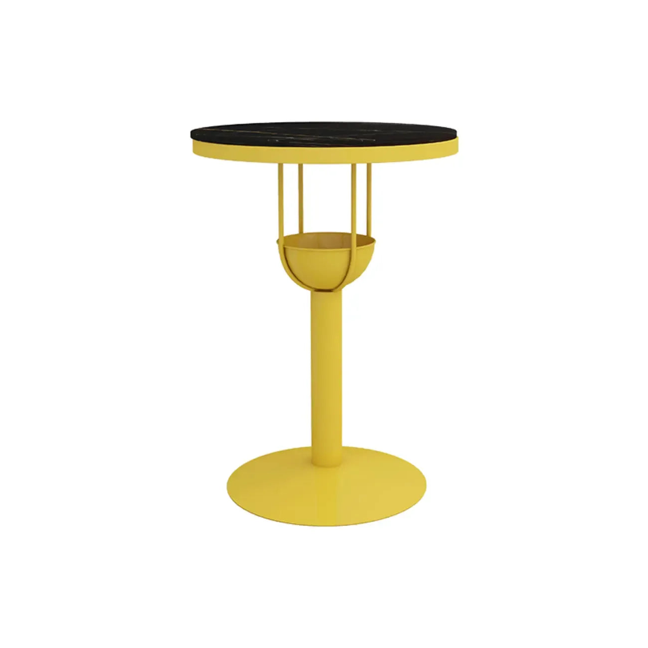 Modern Black Orange Orbicular Shelf Bar Tables