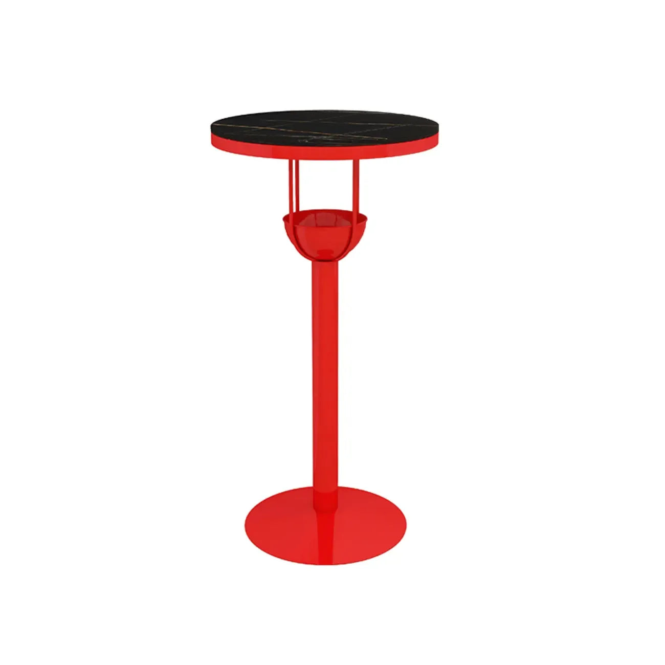 Modern Black Orange Orbicular Shelf Bar Tables