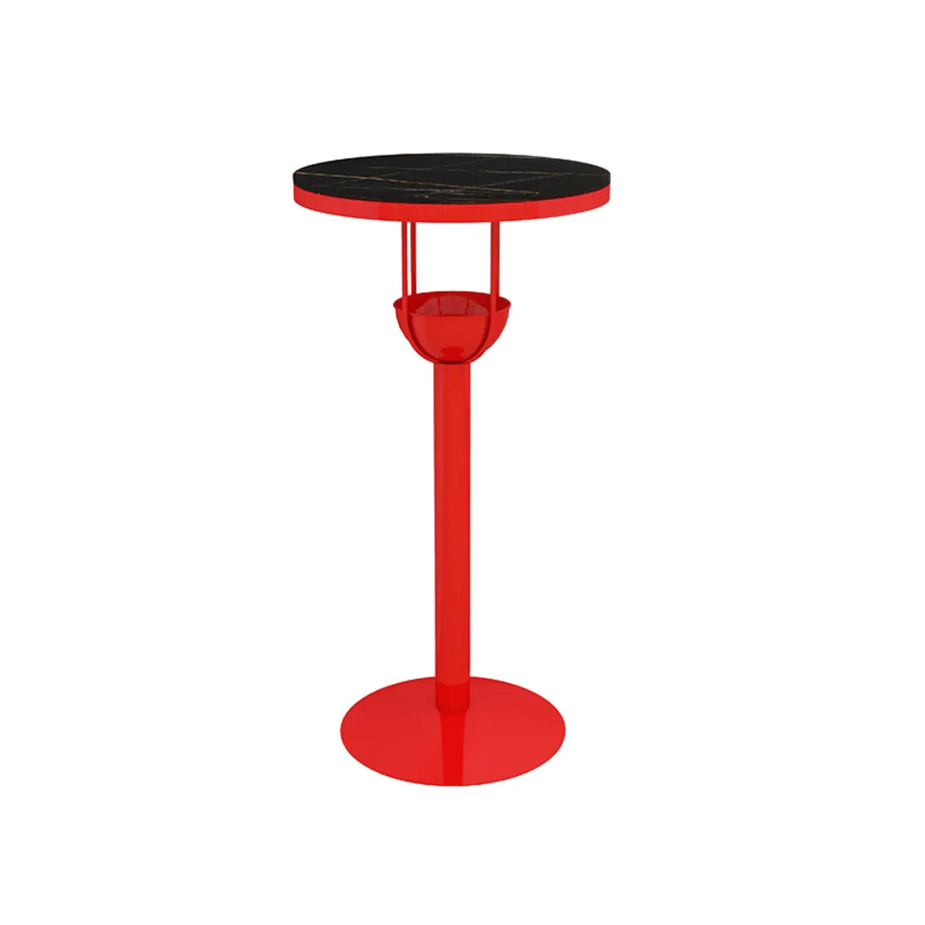 Modern Black Orange Orbicular Shelf Bar Tables