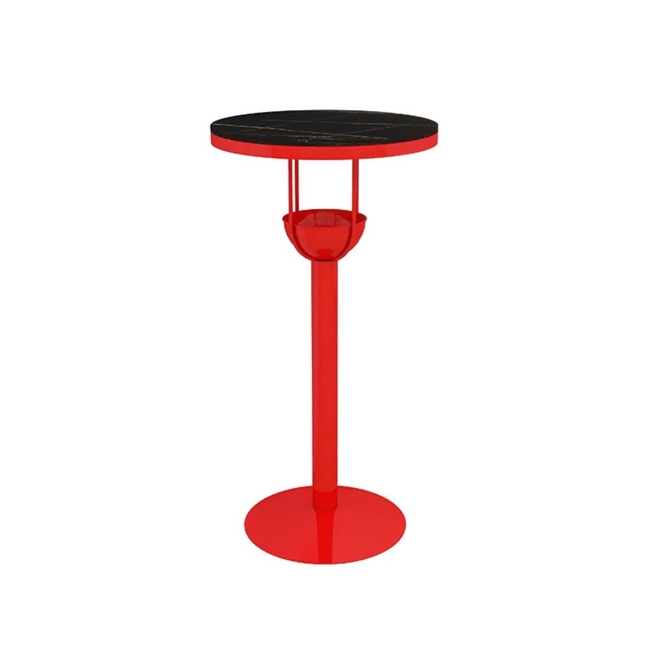 Modern Black Orange Orbicular Shelf Bar Tables