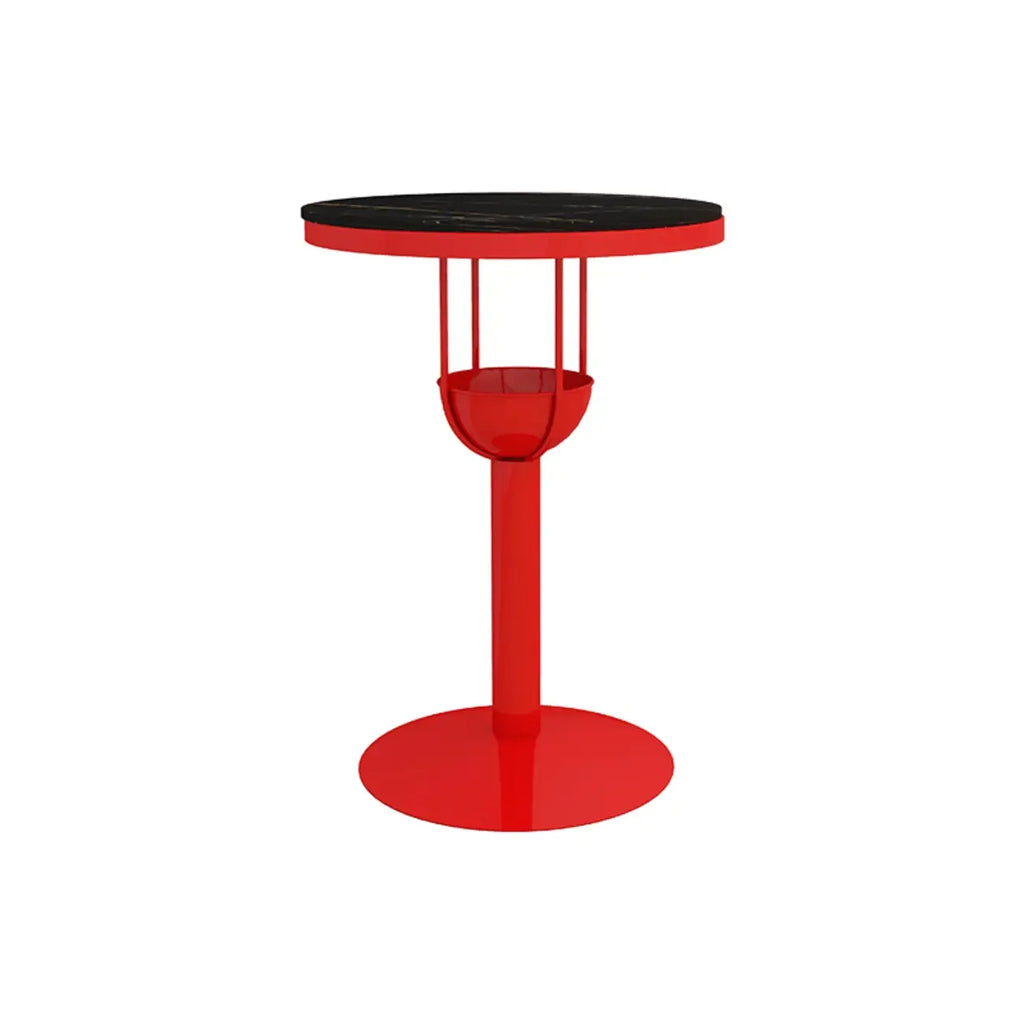 Modern Black Orange Orbicular Shelf Bar Tables