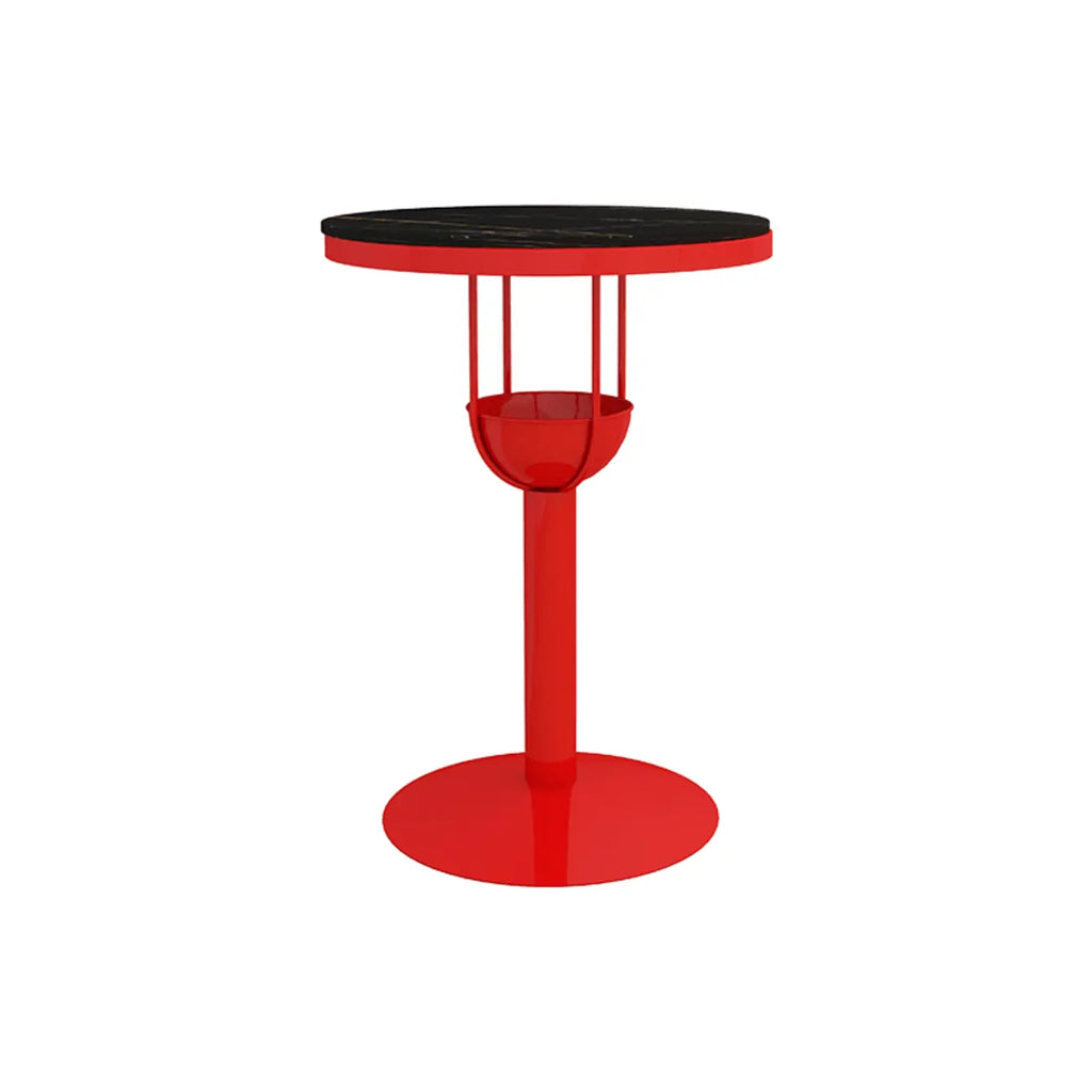 Modern Black Orange Orbicular Shelf Bar Tables