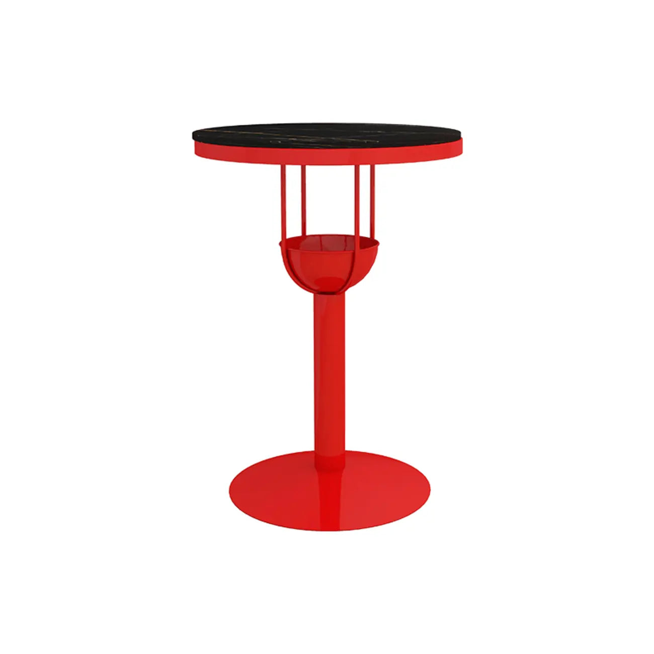 Modern Black Orange Orbicular Shelf Bar Tables