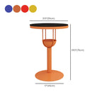 Modern Black Orange Orbicular Shelf Bar Tables