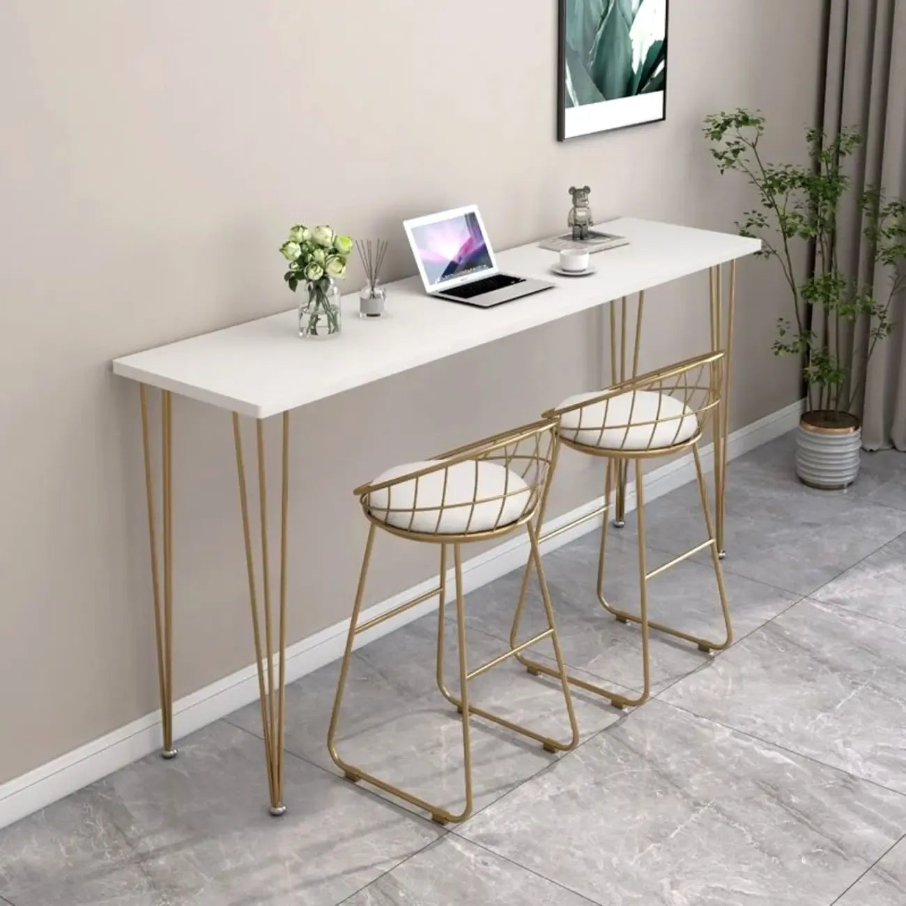 Modern White Wooden Minimalist Design Bar Tables