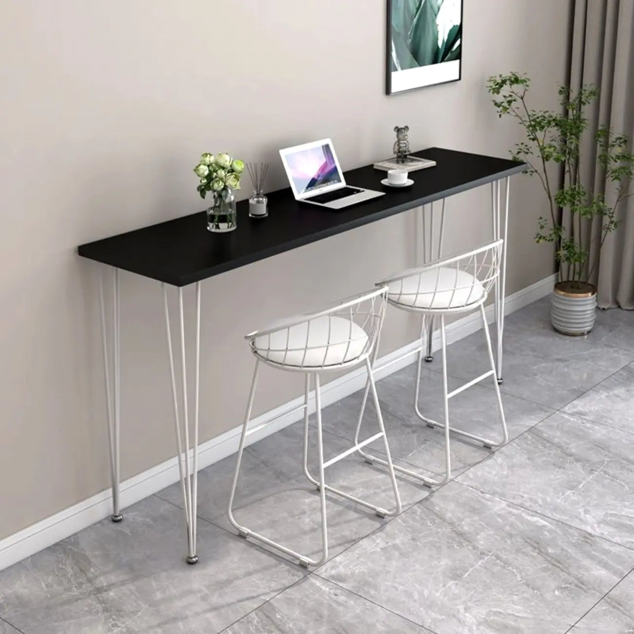 Modern White Wooden Minimalist Design Bar Tables