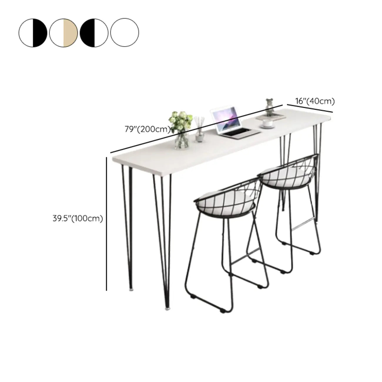 Modern White Wooden Minimalist Design Bar Tables