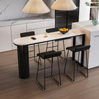 Contemporary Oval White Marble Bar Table for Dining